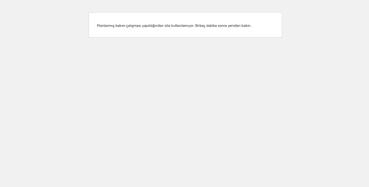 wordpress bakım modu kapatma